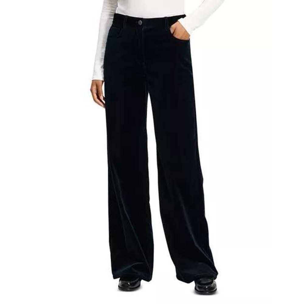 NWT Theory 5 Pocket High Rise Stretch Straight Leg Velvet Jeans‎ Black Size 6